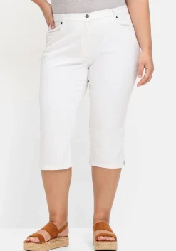 Caprijeans mit Teilgummibund und Glitzersteinen<sheego New