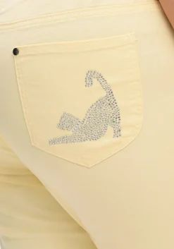Caprijeans mit Teilgummibund und Glitzersteinen<sheego Online