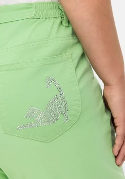 Caprijeans mit Teilgummibund und Glitzersteinen<sheego Sale