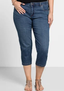 Caprijeans mit Used-Effekten<sheego Clearance