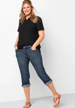 Caprijeans mit Used-Effekten<sheego Fashion