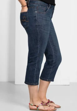 Caprijeans mit Used-Effekten<sheego Fashion