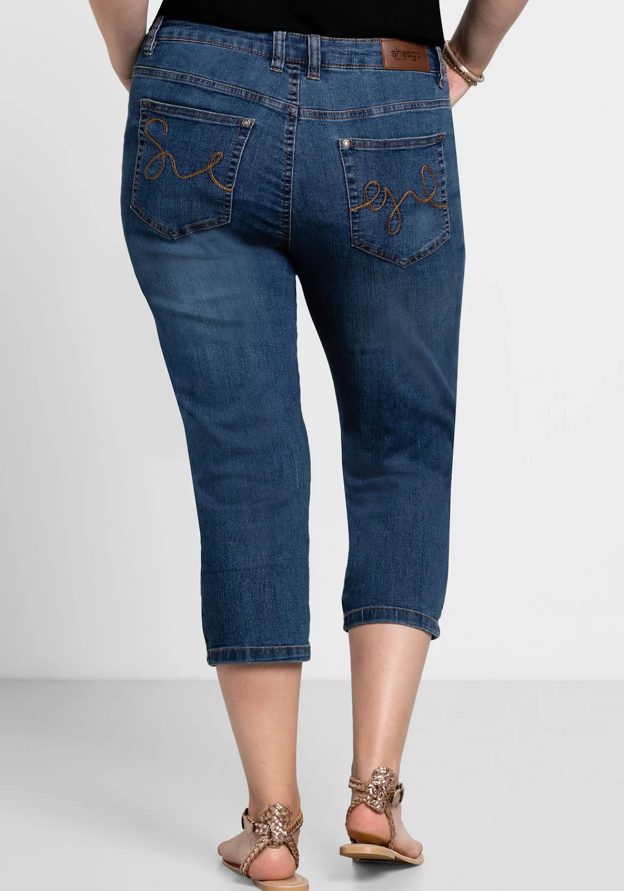 Caprijeans mit Used-Effekten<sheego Clearance