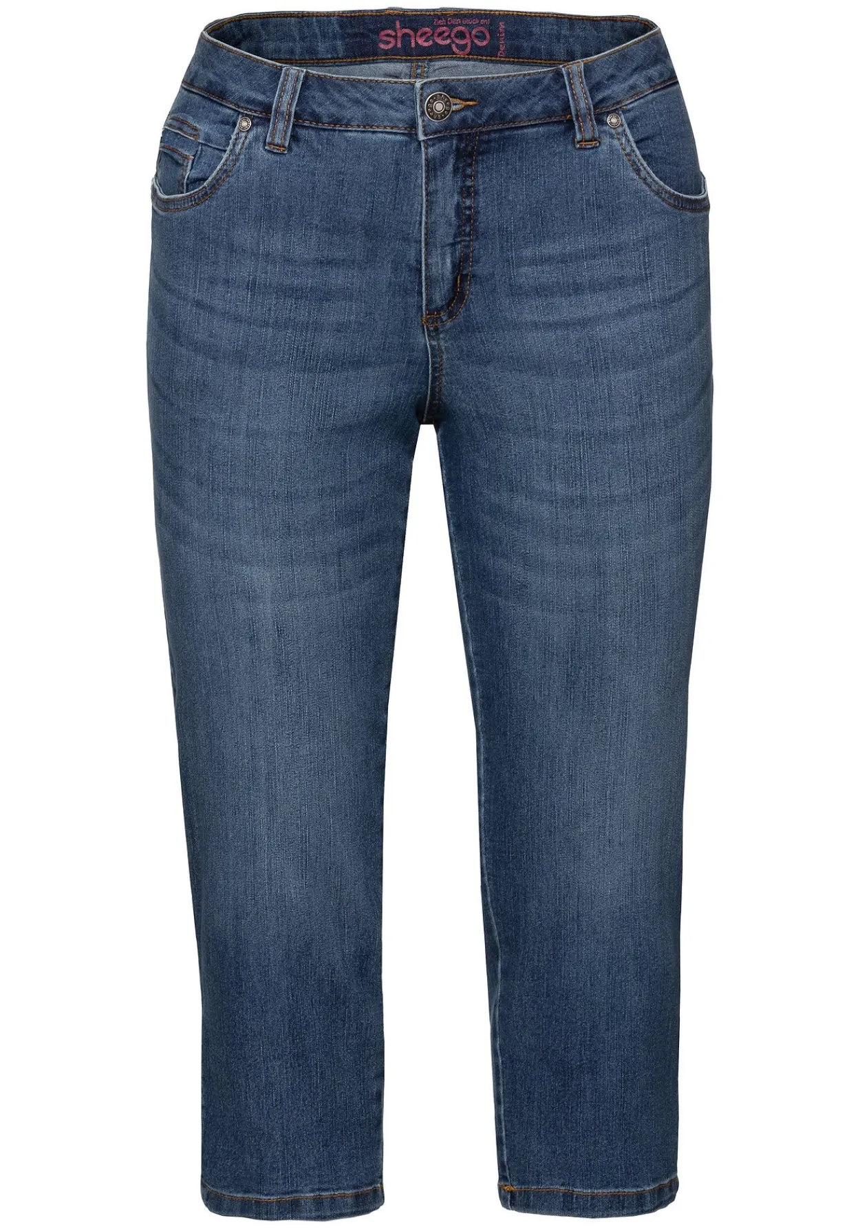 Caprijeans mit Used-Effekten<sheego Clearance