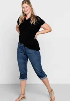 Caprijeans mit Used-Effekten<sheego Clearance