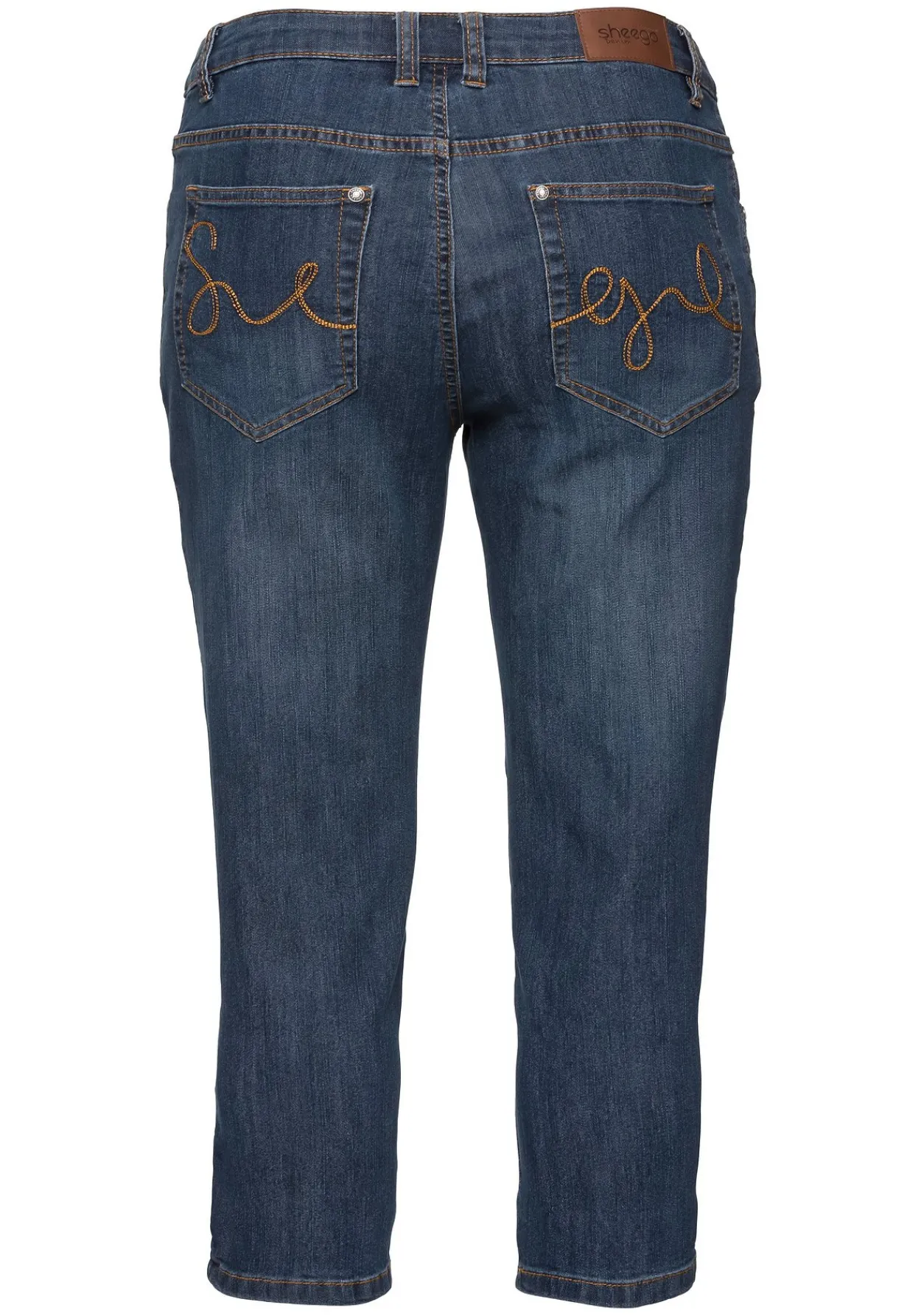 Caprijeans mit Used-Effekten<sheego Fashion