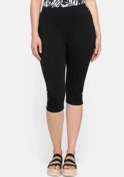 Caprileggings mit Raffung und Deko-Knöpfen am Saum<sheego Sale