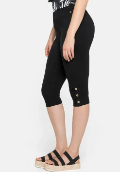Caprileggings mit Raffung und Deko-Knöpfen am Saum<sheego Sale