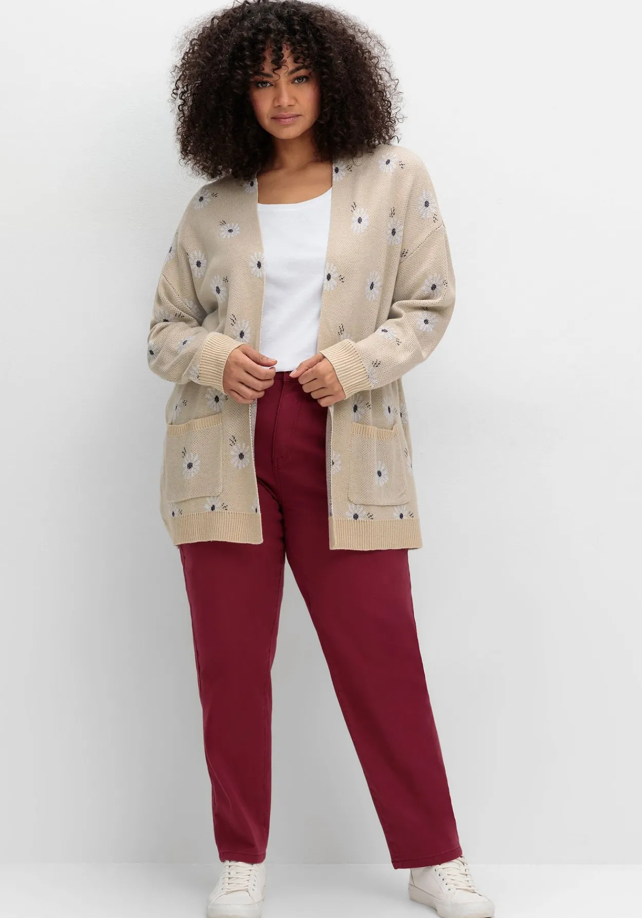 Cardigan mit Blüten-Jacquardmuster<sheego Sale