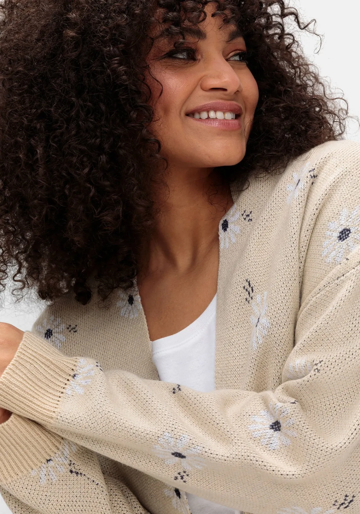 Cardigan mit Blüten-Jacquardmuster<sheego Sale