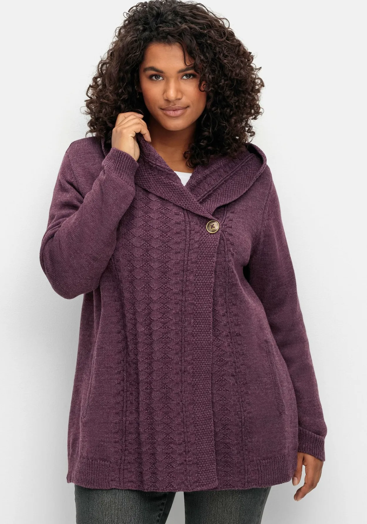 Cardigan mit Kapuze und Knopfverschluss<sheego by Joe Browns Discount
