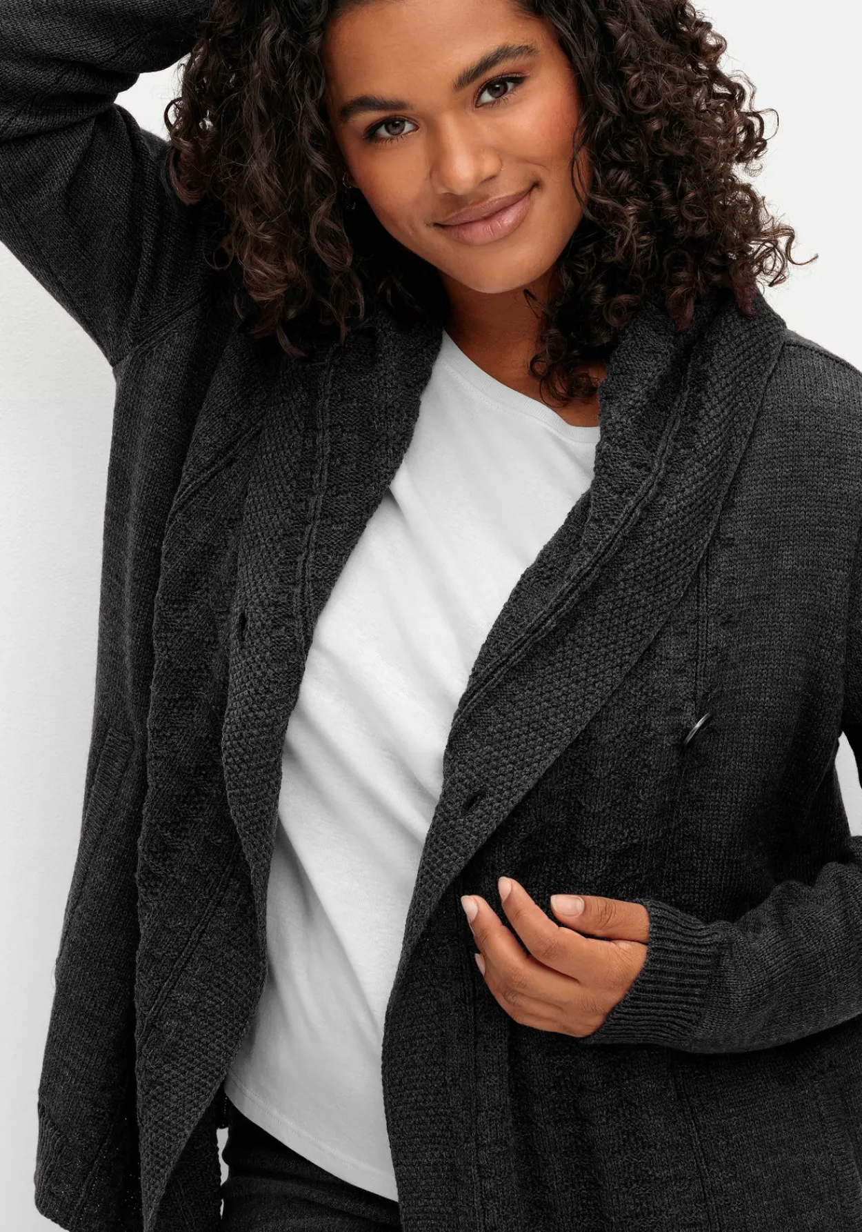 Cardigan mit Kapuze und Knopfverschluss<sheego by Joe Browns New