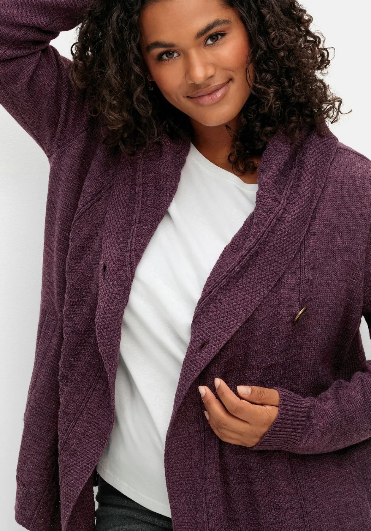 Cardigan mit Kapuze und Knopfverschluss<sheego by Joe Browns Discount