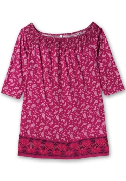 Carmenshirt mit Paisleymuster und 3/4-Arm<sheego Fashion