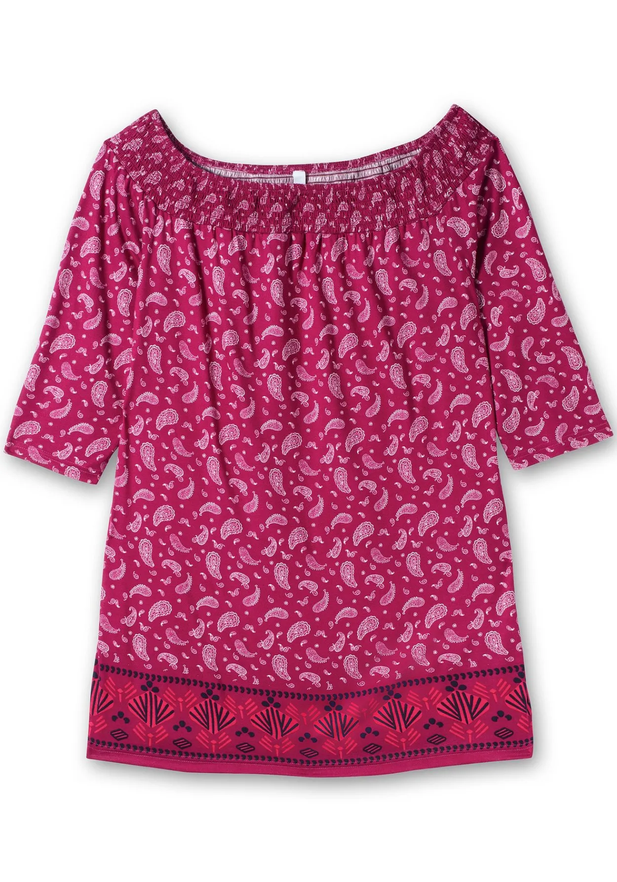 Carmenshirt mit Paisleymuster und 3/4-Arm<sheego Fashion