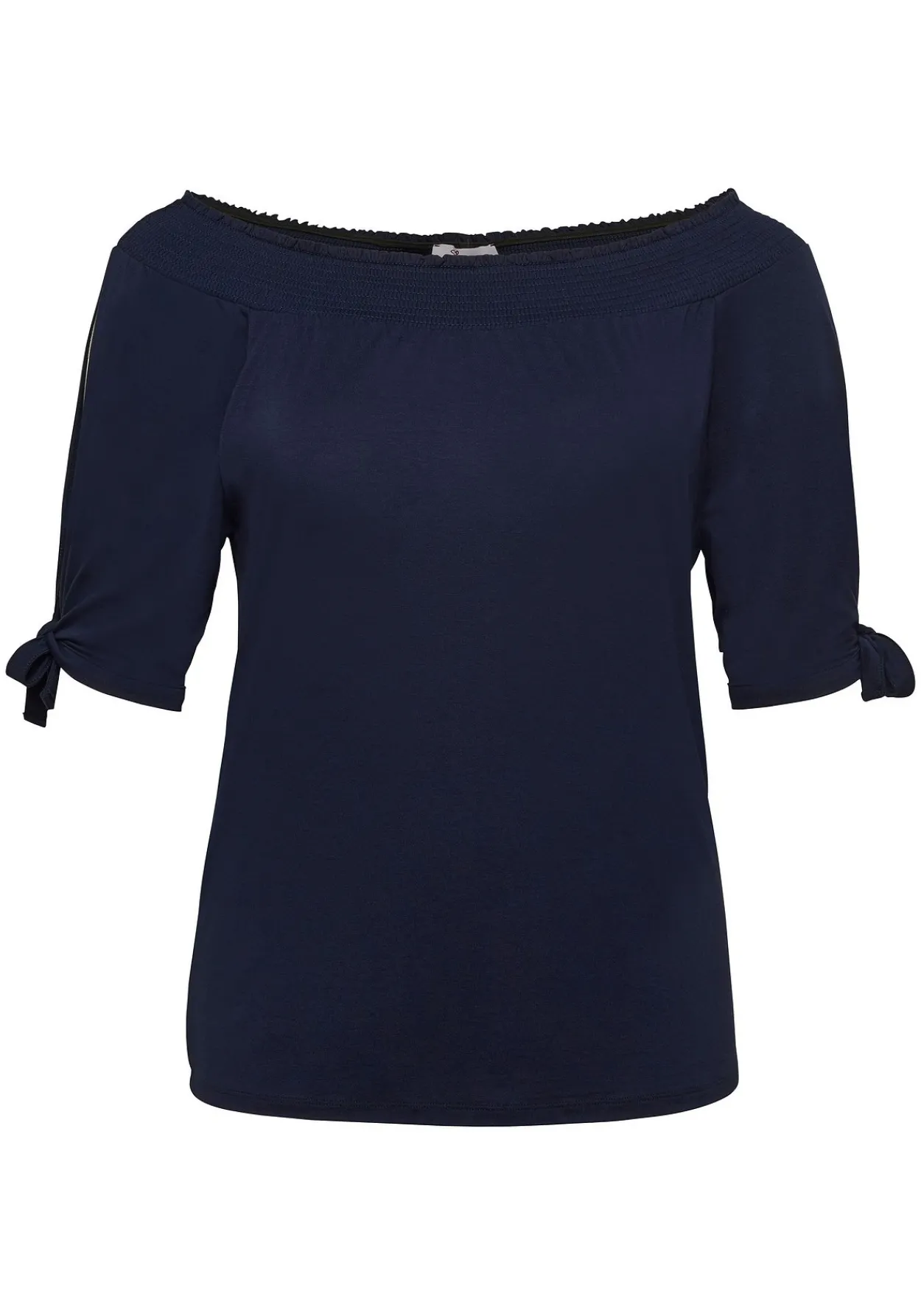 Carmenshirt mit Smokeinsatz und längerem Halbarm<sheego Sale