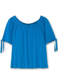 Carmenshirt mit Smokeinsatz und längerem Halbarm<sheego Clearance