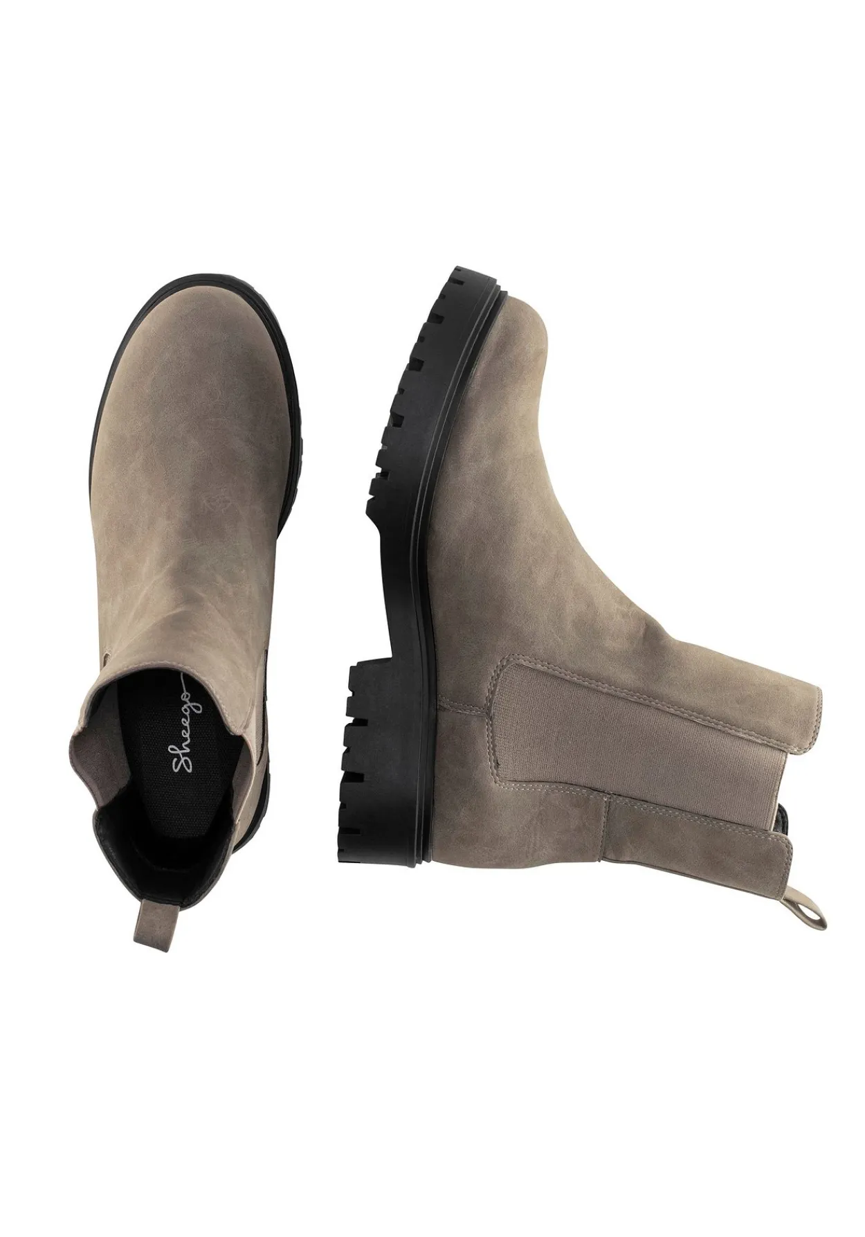 Chelsea-Boots aus Velourslederimitat<sheego Fashion
