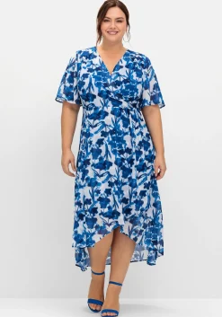 Chiffonkleid in Wickeloptik, mit Blätterprint<sheego Fashion