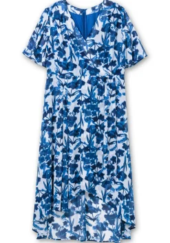Chiffonkleid in Wickeloptik, mit Blätterprint<sheego Fashion