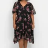 Chiffonkleid mit Blumendruck und Flügelärmeln<sheego by Joe Browns Discount