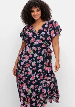 Chiffonkleid mit Blumendruck und Bindegürtel<sheego by Joe Browns Online