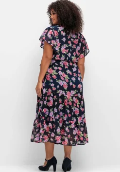 Chiffonkleid mit Blumendruck und Bindegürtel<sheego by Joe Browns Online