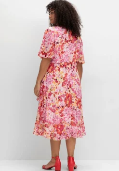 Chiffonkleid mit Blumendruck und Flügelärmeln<sheego by Joe Browns Clearance
