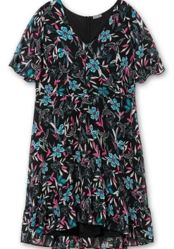 Chiffonkleid mit Blumendruck und Flügelärmeln<sheego by Joe Browns Best