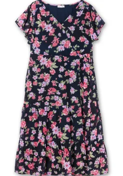 Chiffonkleid mit Blumendruck und Bindegürtel<sheego by Joe Browns Online