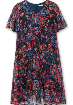 Chiffonkleid mit Blumendruck und Volant am Saum<sheego Sale