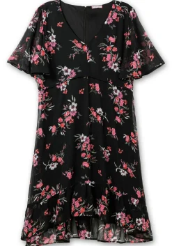 Chiffonkleid mit Blumendruck und Flügelärmeln<sheego by Joe Browns Discount