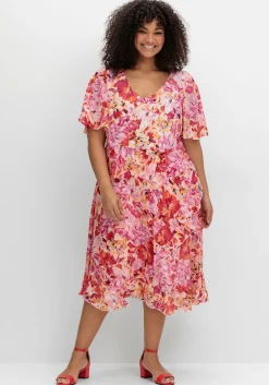 Chiffonkleid mit Blumendruck und Flügelärmeln<sheego by Joe Browns Clearance