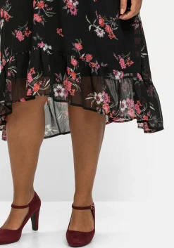 Chiffonkleid mit Blumendruck und Flügelärmeln<sheego by Joe Browns Discount
