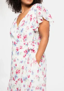 Chiffonkleid mit Blumendruck und Bindegürtel<sheego by Joe Browns Sale