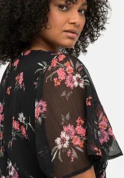 Chiffonkleid mit Blumendruck und Flügelärmeln<sheego by Joe Browns Discount