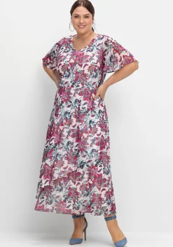 Chiffonkleid mit Blumenprint und Unterkleid<sheego Hot