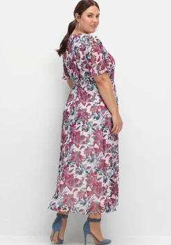 Chiffonkleid mit Blumenprint und Unterkleid<sheego Hot