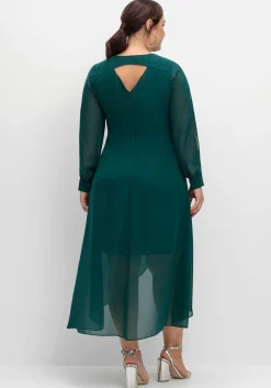 Chiffonkleid mit Cut-outs und Schmucksteinen<sheego Online