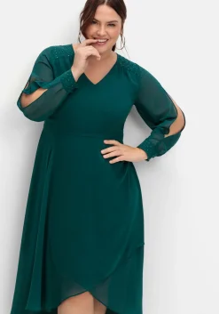 Chiffonkleid mit Cut-outs und Schmucksteinen<sheego Online