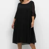 Chiffonkleid mit 3/4-Ärmeln, in Midilänge<sheego Outlet