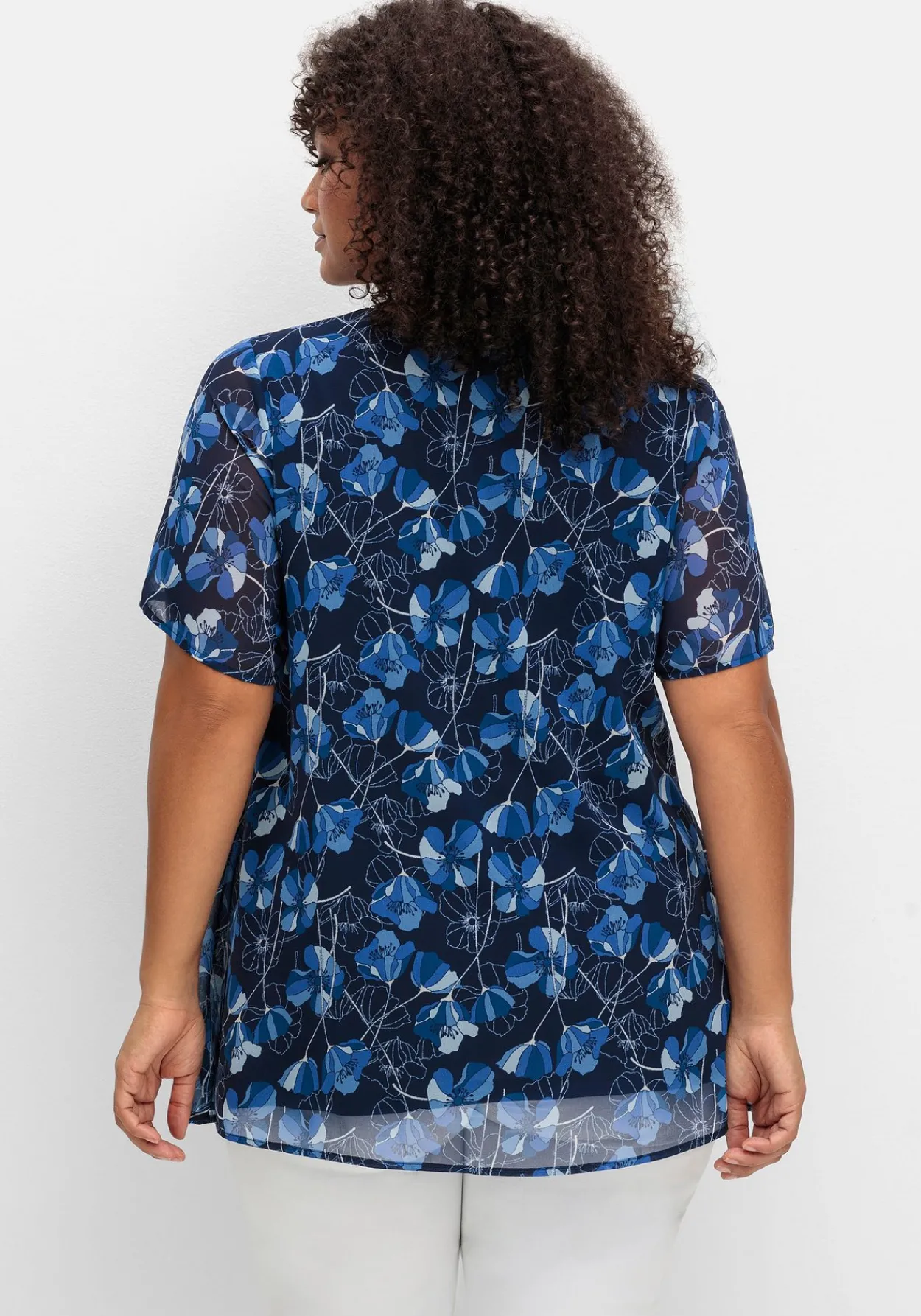 Chiffontunika im Lagenlook, mit Blütenprint<sheego Online