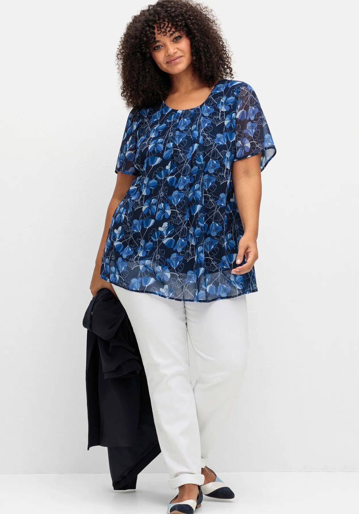 Chiffontunika im Lagenlook, mit Blütenprint<sheego Online