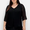 Chiffontunika in Layering-Optik, mit 3/4-Ärmeln<sheego Best