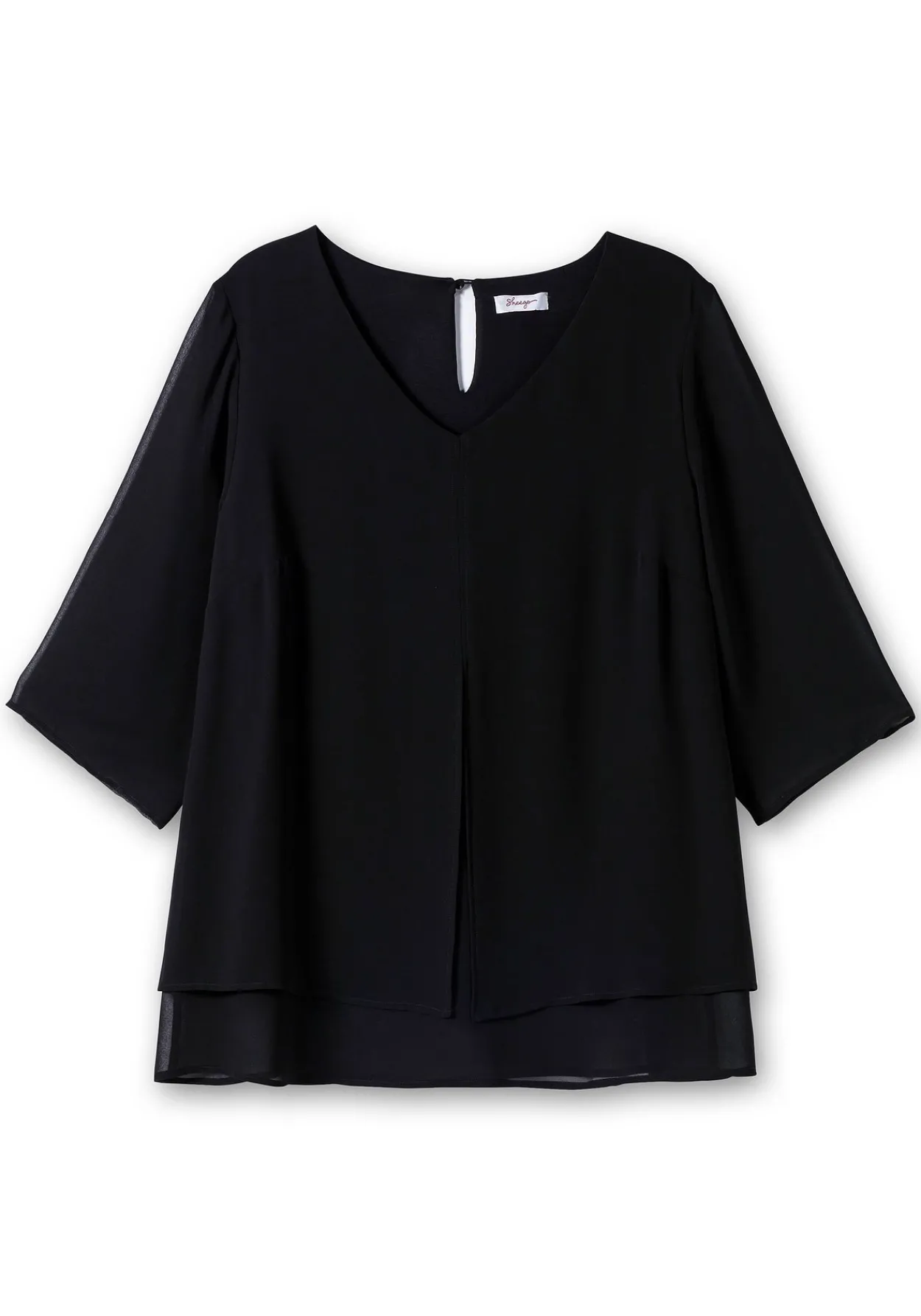 Chiffontunika in Layering-Optik, mit 3/4-Ärmeln<sheego Best