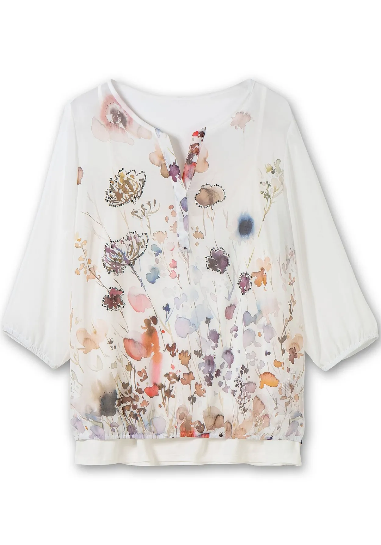 Chiffontunika mit Blumenprint und Spaghettitop<sheego New