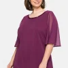 Chiffontunika mit Flügelärmeln und Innentop<sheego Fashion