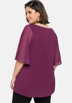 Chiffontunika mit Flügelärmeln und Innentop<sheego Fashion