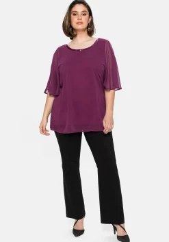 Chiffontunika mit Flügelärmeln und Innentop<sheego Fashion