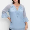Chiffontunika mit Spitze und Volantärmeln<sheego x Fair Lady New